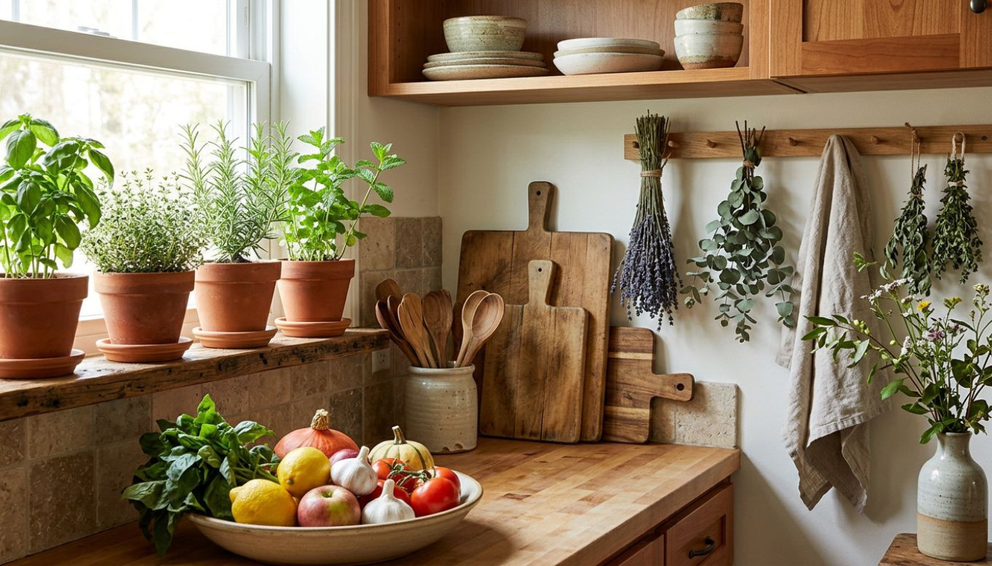 Idées pour décorer une cuisine avec des éléments naturels